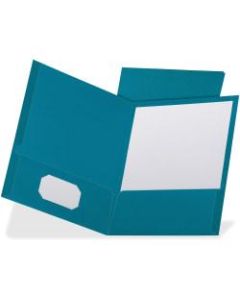 TOPS Oxford Letter Recycled Pocket Folder - 8 1/2in x 10 63/64in - 100 Sheet Capacity - 2 Pocket(s) - Linen - Teal - 35% - 25 / Box