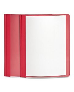 Oxford Clear-Front Report Covers, 8 1/2in x 11in, Red, Pack Of 25