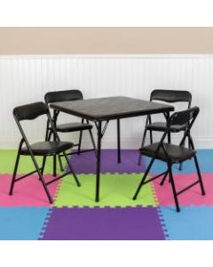 Flash Furniture Kids Colorful Folding Table And 4 Chairs, 20-1/4inH x 24inW x 24inD, Black