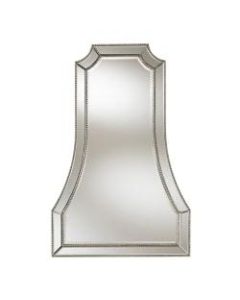 Baxton Studio Modern Bell Accent Wall Mirror, 40in x 26in, Antique Silver