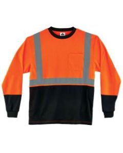 Ergodyne GloWear 8291BK Type-R Class 2 Long-Sleeve T-Shirt, 3X, Black/Orange