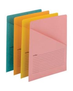 Smead Organized Up Recycled File Jacket - Aqua, Goldenrod, Pink, Yellow - 10% - 12 / Pack