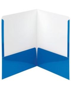 Smead Letter Pocket Folder - 8 1/2in x 11in - 2 Pocket(s) - Blue - 25 / Box