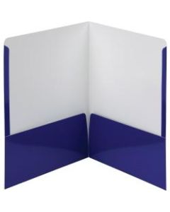 Smead Letter Pocket Folder - 8 1/2in x 11in - 2 Pocket(s) - Navy - 25 / Box