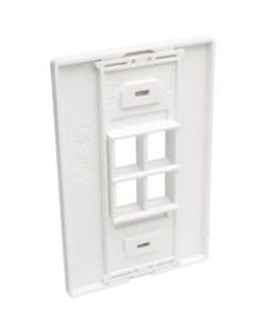 Tripp Lite Single-Gang 4-Port Wall Plate Keystone Cat5/6 USB HDMI Dport RCA - 4 x Total Number of Socket(s) - 1-gang - White - Polycarbonate