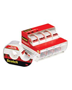 Scotch Transparent Tape In Dispenser, 3/4in x 850in, Clear, Pack of 4 rolls