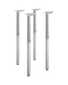 HON Build Adjustable Post Legs, 25in-35in, Platinum Metallic, Pack Of 4