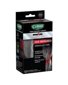 CURAD IRONMAN Performance Series Kinesiology Tape, 2? x 10in, Black, 20 Strips Per Pack, Set Of 48 Packs