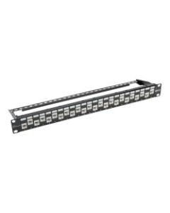 Tripp Lite 24-Port 1U Rack-Mount Cat6a/Cat6/Cat5e 110 Offset Patch Panel with Cable Management Bar, 110 Punchdown, RJ45, TAA - Patch panel - RJ-45 X 24 - black - 1U - 19in - TAA Compliant