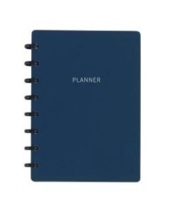 TUL Discbound Monthly Planner Starter Set, Undated, Junior Size, Soft-Touch Cover, Navy