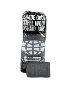 GMT Steel Wool Hand Pads, #0000 Super Fine, 16 Pads Per Pack, Carton of 12 Packs