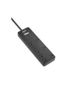 APC Home Office SurgeArrest 8-Outlet Surge Protector, 6ft Cord, Black, PH8