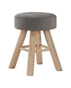 Monarch Specialties Shellie Velvet Ottoman, Gray/Natural