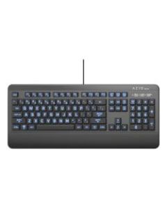 Azio KB530 USB Backlit Keyboard With Antimicrobial Protection, AZI917800F045