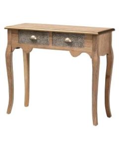 Baxton Studio French Provincial Console Table, 29-15/16inH x 34-11/16inW x 13-5/8inD, Natural Brown