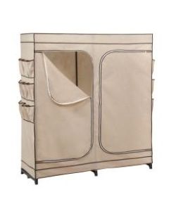 Honey-Can-Do Portable Cloth Wardrobe, 64inH x 60inW x 19 3/4inD, Khaki