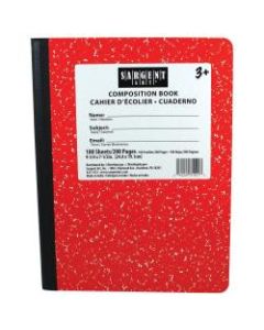 Sargent Art Composition Books, 7-1/2in x 9-3/4in, Wide Ruled, 200 Pages (100 Sheets), Red, Pack Of 12 Notebooks