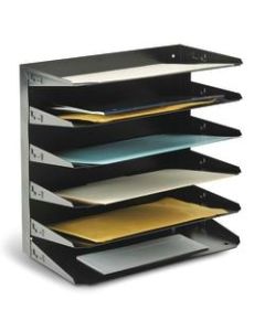 STEELMASTER Steel Multi-Tier Legal Size Organizer, 6 Trays, Black