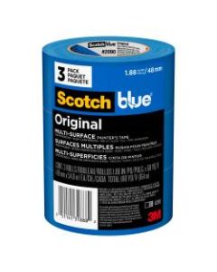 Scotch Blue Multi-Surface Painters Tape - 1.88in Width x 60 yd Length - Rubber - Adhesive Backing - 3 / Pack - Blue