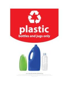 Recycle Across America Plastics Standardized Recycling Label, PLAS-1007, 10in x 7in, Red