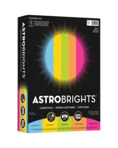 Astrobrights Laser, Inkjet Printable Multipurpose Card Stock - Lunar Blue, Solar Yellow, Terra Green, Fireball Fuschia, Cosmic Orange - Recycled - 30% - 8 1/2in x 11in - 250 / Pack