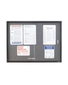 Quartet Enclosed Bulletin Board, 36in x 48in, Aluminum Frame With Black Finish