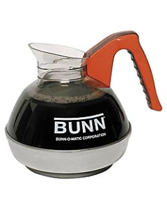 BUNN Easy Pour 12 Cup Commercial Coffee Decanter, Decaffeinated, Orange Handle