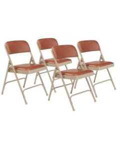 National Public Seating Series 1200 Folding Chairs, Brown/Beige, Set Of 4 Chairs