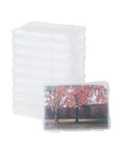 IRIS Craft Cases For 5in x 7in Photos And Embellishments, 5-3/4in x 7-13/16in x 1-1/4in, Clear, Pack Of 10 Craft Cases