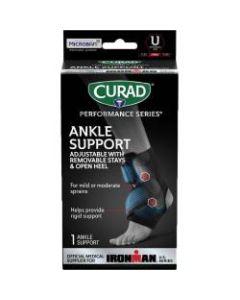CURAD Performance Series Adjustable Ankle Support With Removable Stays, Black
