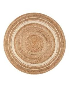 Anji Mountain Kerala Sunrise Jute Rug, 8ft, Beige/White