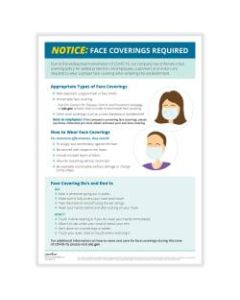 ComplyRight Face Coverings Required Notice Poster, English 10in x 14in
