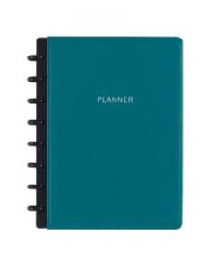 TUL Discbound Monthly Planner Starter Set, Undated, Junior Size, Leather Cover, Teal