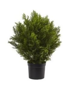 Nearly Natural 2ftH Artificial Cedar Bush With Pot, Green/Black