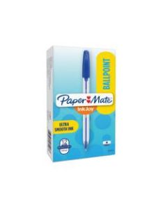 Paper Mate InkJoy 50ST Ballpoint Pens, Medium Point, 1.0 mm , Translucent Barrel, Blue Ink, Pack Of 12 Pens