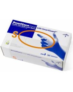 Medline SensiCare Ice Blue Nitrile Exam Gloves - Small Size - Nitrile - Dark Blue - Powder-free, Comfortable, Chemical Resistant, Latex-free, Beaded Cuff, Textured Fingertip, Non-sterile, Durable - For Medical - 250 / Box - 9.50in Glove Length