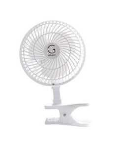 Genesis 6in Max Breeze Clip Fan With Tabletop Base, White