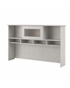 Bush Furniture Cabot 60inW Hutch, Linen White Oak, Standard Delivery