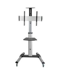 Tripp Lite Mobile TV Floor Stand Cart Height-Adjustable LCD 32-70in Display - Up to 70in Screen Support - 150 lb Load Capacity - 2 x Shelf(ves) - 81.5in Height x 32.6in Width x 27.6in Depth - Floor - Metal, Plastic, Aluminum, Steel - Black, Silver