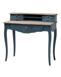 Baxton Studio 40inW Traditional Writing Desk, Blue/Oak