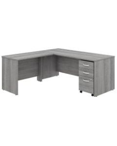 Bush Business Furniture Studio C 72inW x 30inD L-Shaped Desk With Mobile File Cabinet And 42inW Return, Platinum Gray, Standard Delivery