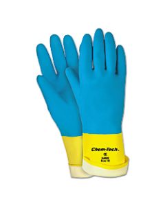 Memphis Glove Unsupported Neoprene-Over-Latex Gloves, X-Large, Blue/Yellow, Pack Of 12