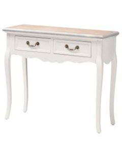 Baxton Studio Country Console Table, 30-5/16inH x 35-7/16inW x 13inD, White/Oak