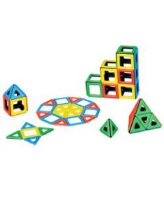 Polydron 96-Piece Magnetic Polydron Class Set, Red/Blue/Green/Yellow, Pre-K To Grade 1