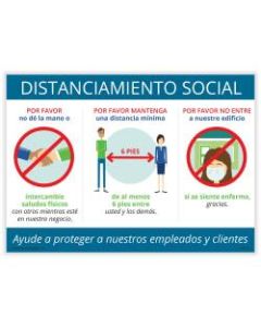 ComplyRight Corona Virus And Health Safety Poster, Social Distancing, Spanish, 10in x 14in