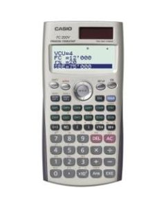 Casio FC200V Financial Calculator - Solar, Battery Powered, Slide-on Hard Case - 4 Line(s) - 12 Digits - Dot Matrix - Battery/Solar Powered - 3.2in x 6.3in x 0.4in - Silver - 1 Each