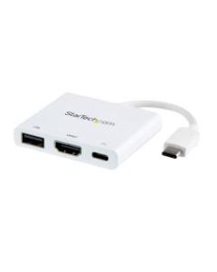 StarTech.com USB C Multiport Adapter with HDMI 4K & 1x USB 3.0 - PD - Mac & Windows - White USB Type C All in One Video Adapter - Expand the connectivity of your laptop or MacBook with this USB-C multiport adapter with HDMI - USB C HDMI Multiport Adapter