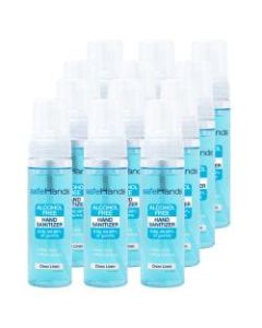safeHands Alcohol-Free Hand Sanitizer, Clean Linen Scent, 7 Oz, Pack Of 12 Bottles