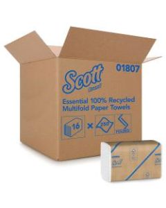 Scott RF 1-Ply Multi-Fold Paper Towels, 100% Recycled, FSC Certified, 250 Per Pack, Case Of 16 Packs