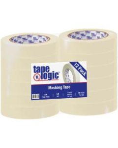 Tape Logic 2400 Masking Tape, 3in Core, 1in x 180ft, Natural, Pack Of 12